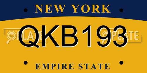 QKB193 New York License Plate