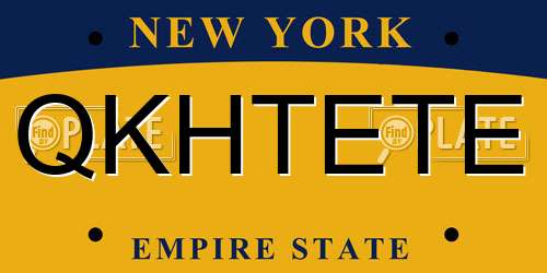 QKHTETE New York License Plate