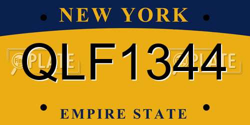 QLF1344 New York License Plate