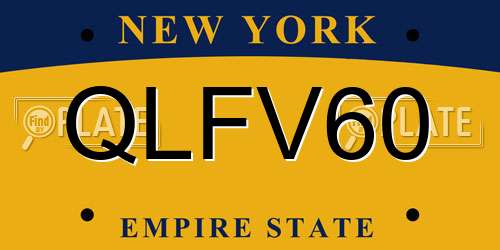 QLFV60 New York License Plate