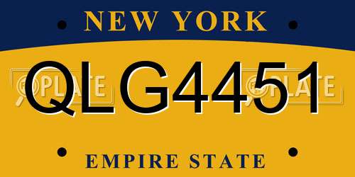 QLG4451 New York License Plate