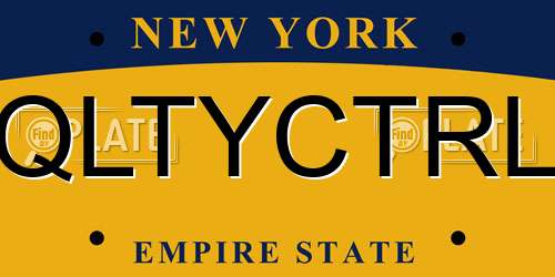 QLTYCTRL New York License Plate