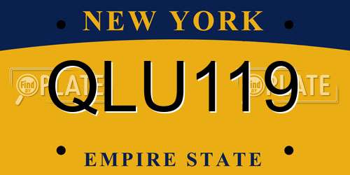QLU119 New York License Plate