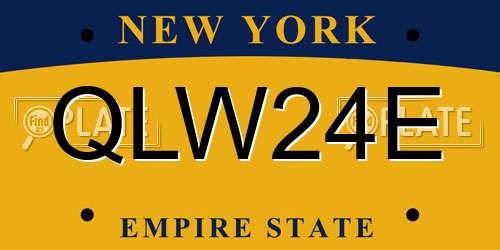 QLW24E New York License Plate