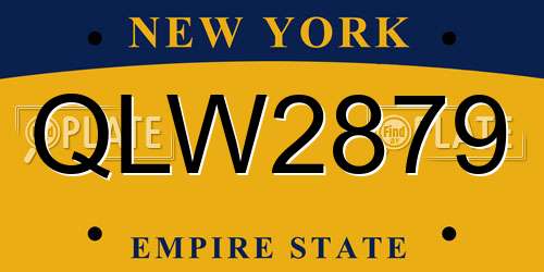 QLW2879 New York License Plate