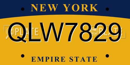 QLW7829 New York License Plate
