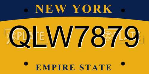 QLW7879 New York License Plate
