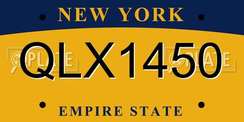 QLX1450 New York License Plate