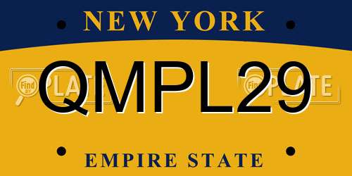 QMPL29 New York License Plate