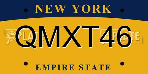 QMXT46 New York License Plate