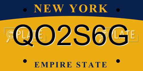 QO2S6G New York License Plate