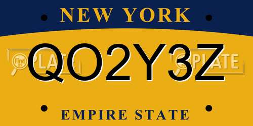 QO2Y3Z New York License Plate