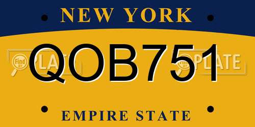 QOB751 New York License Plate