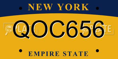 QOC656 New York License Plate