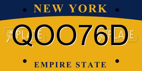 QOO76D New York License Plate