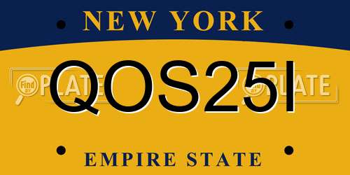 QOS25I New York License Plate