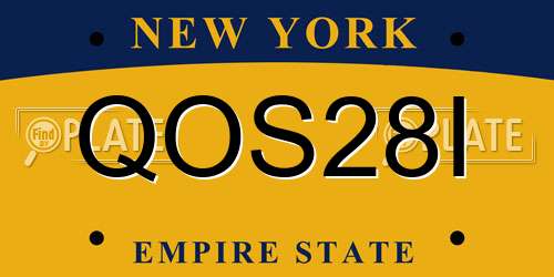 QOS28I New York License Plate