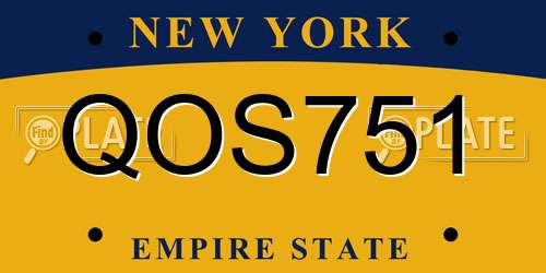 QOS751 New York License Plate