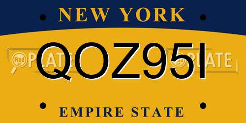 QOZ95I New York License Plate