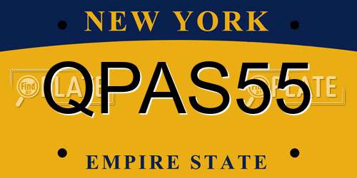 QPAS55 New York License Plate