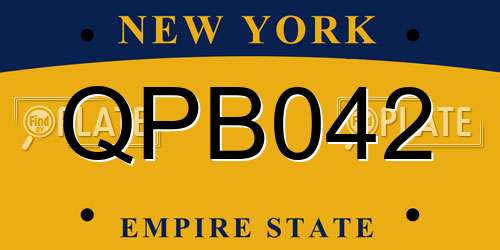 QPB042 New York License Plate