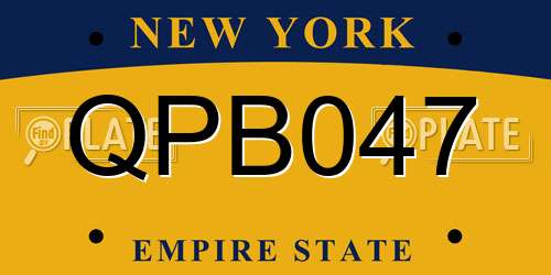 QPB047 New York License Plate