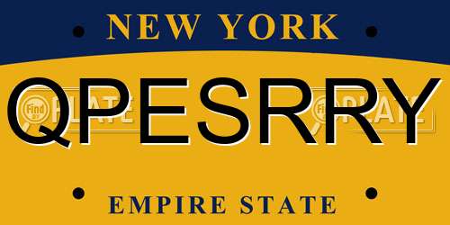 QPESRRY New York License Plate