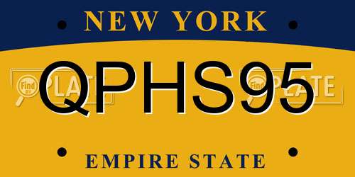 QPHS95 New York License Plate