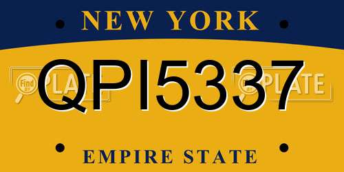QPI5337 New York License Plate