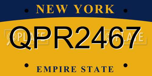 QPR2467 New York License Plate