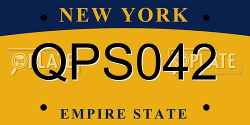 QPS042 New York License Plate