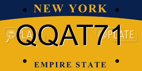 QQAT71 New York License Plate