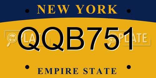 QQB751 New York License Plate