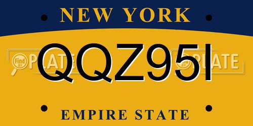 QQZ95I New York License Plate