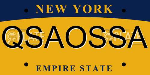 QSAOSSA New York License Plate