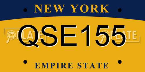 QSE155 New York License Plate