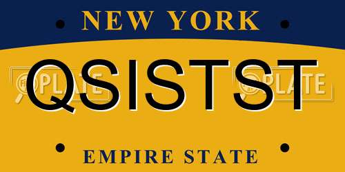 QSISTST New York License Plate