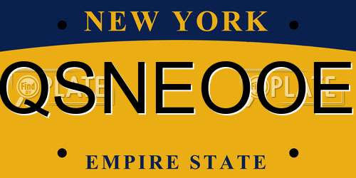 QSNEOOE New York License Plate