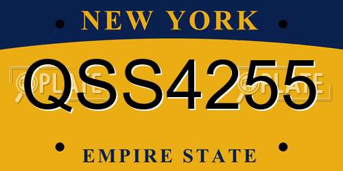 QSS4255 New York License Plate