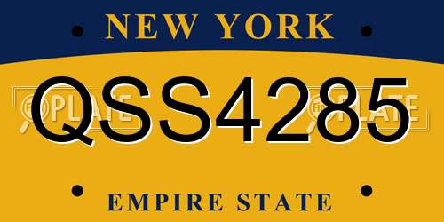 QSS4285 New York License Plate