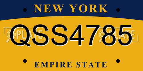 QSS4785 New York License Plate