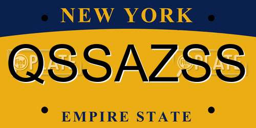 QSSAZSS New York License Plate