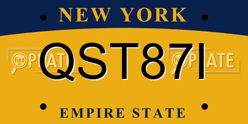 QST87I New York License Plate