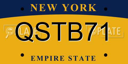 QSTB71 New York License Plate