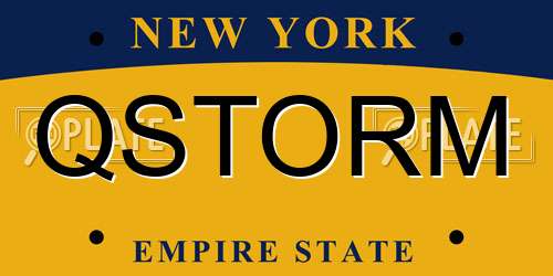 QSTORM New York License Plate