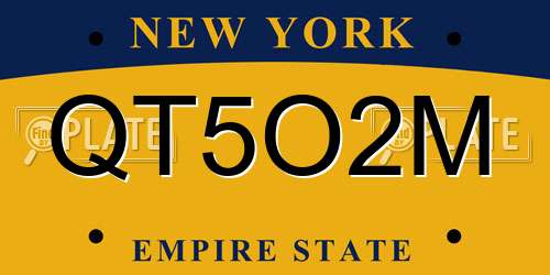 QT5O2M New York License Plate