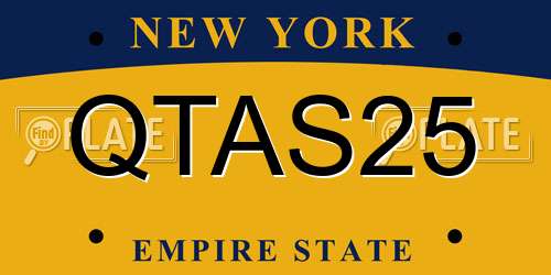 QTAS25 New York License Plate