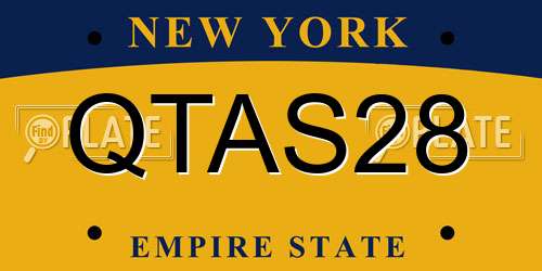 QTAS28 New York License Plate