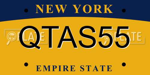 QTAS55 New York License Plate
