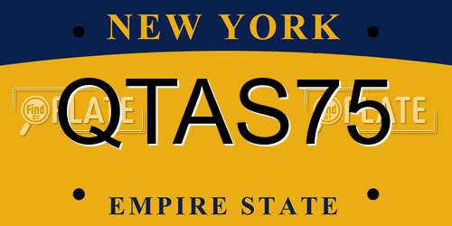 QTAS75 New York License Plate